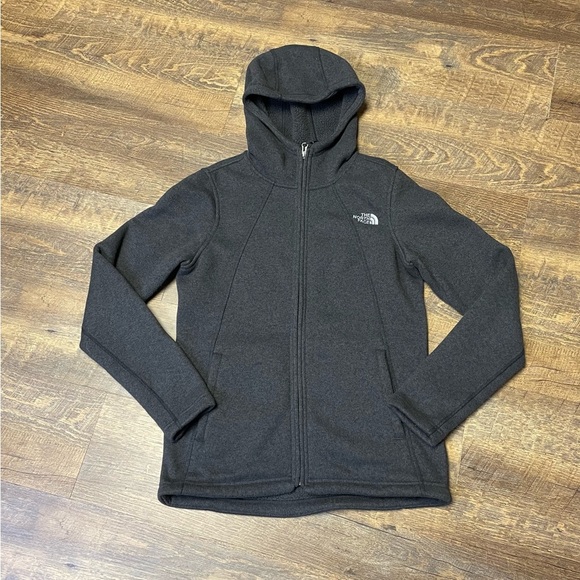 The North Face Sweater Fleece Hoodie Zip Jacket Coat Women’s Small Dark Gray - Picture 1 of 11